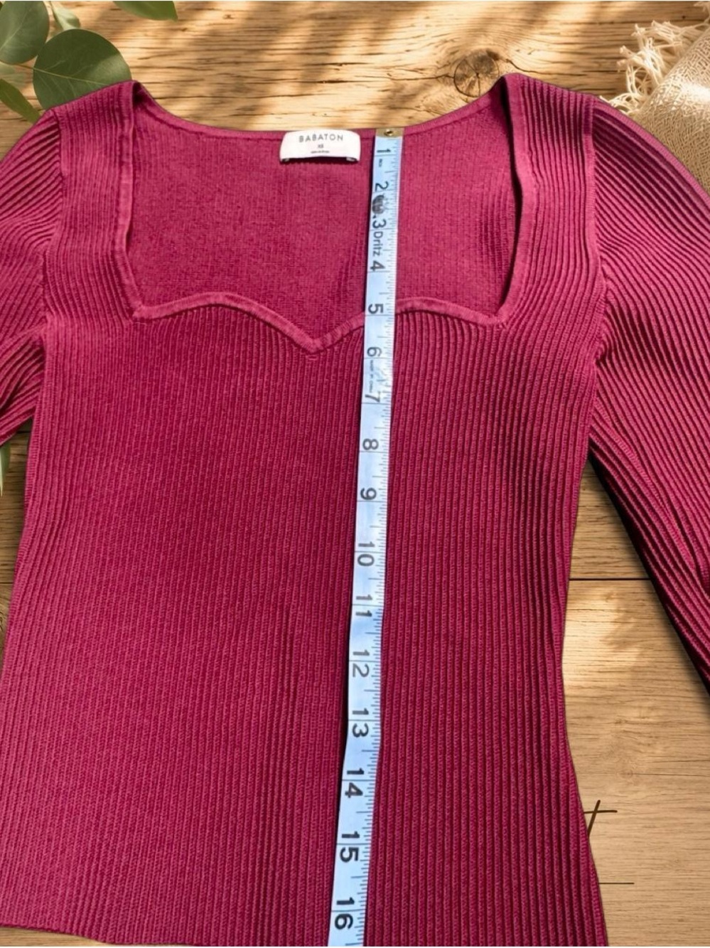 Babaton Ribbed Long Sleeve Top - Raspberry Pink - Picture 3 of 6
